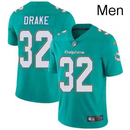 Mens Nike Miami Dolphins 32 Kenyan Drake Aqua Green Team Color Vapor Untouchable Limited Player NFL Jersey